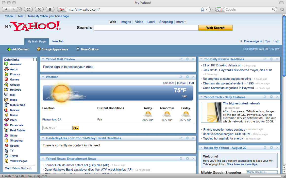 and My Yahoo!